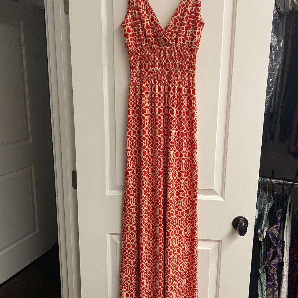 Amy Matto Geometric Print Maxi Dress